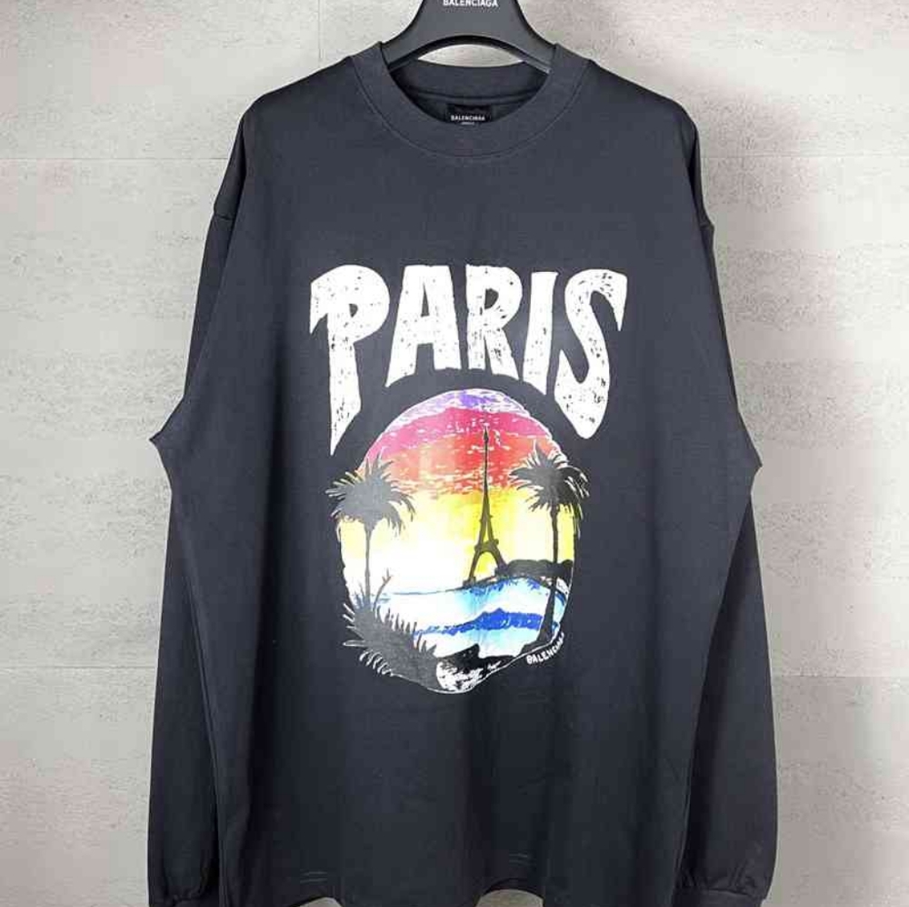 Balenciaga black long-sleeved T-shirt